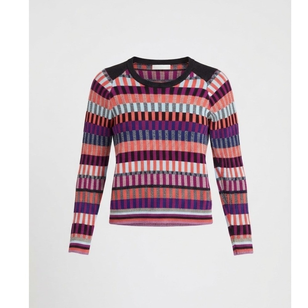 Marc Jacobs VTG Y2K 2004 Neon Multicolor Maximalist Boho Art 3D Sweater sz S-M